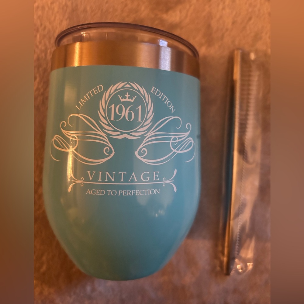 Vintage Limited Edition 1961 Blue Tumbler and Shot Glass